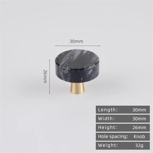 Brass Pull Handle Kitchen Cabinet Drawer Single Hole Green 1Pcs(2-Marble White) in Saudi Arabia