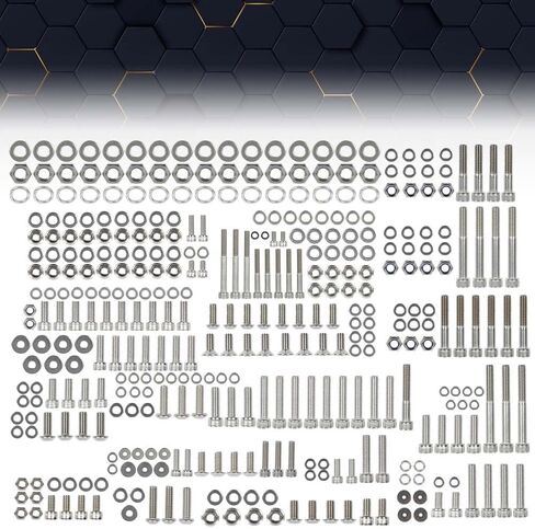 PIT66 الفولاذ المقاوم للصدأ الترباس الطقم مجموعة مجموعة متوافقة مع ياماها YFZ350 1987-2006 ، 378 قطعة in Kuwait