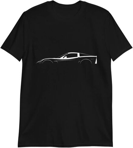 Sports Car C6 Outline 6th Gen Vette Owner Short-Sleeve Unisex T-Shirt Black in Saudi Arabia