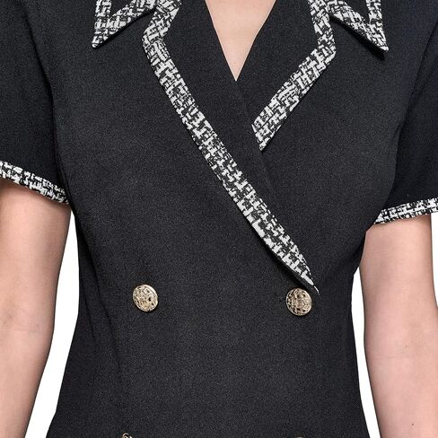 KARL LAGERFELD Women's Jacquard Trim Pleated Skirt Short Sleeve Coat in Saudi Arabia