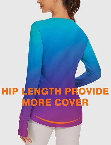 Blingfit Women's Workout Tops Long Sleeve Running Hiking Athletic Gym Shirts Lightweight UPF50+ UV Rash Guard Sun Protection in Kuwait