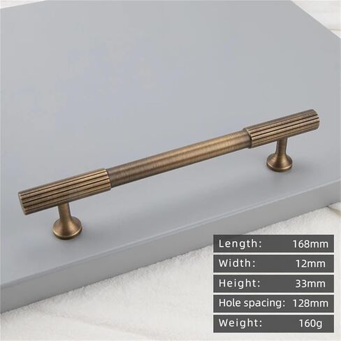 Gold Solid Brass Handle Vertical Lines Linear Kitchen Cabinet T Bars Drawer Pull Antique 1Pcs(2120-Nickel-160) in Saudi Arabia