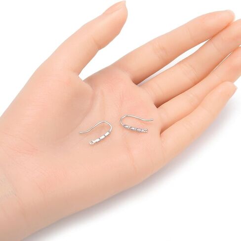 4pcs Adabele Authentic 925 Sterling Silver Fancy Earring Hook Dangle 3mm Cubic Zirconia CZ Diamond Ear Wire Tarnish Resistant Rhodium Plated for Earrings Jewelry Making SS454 in Saudi Arabia