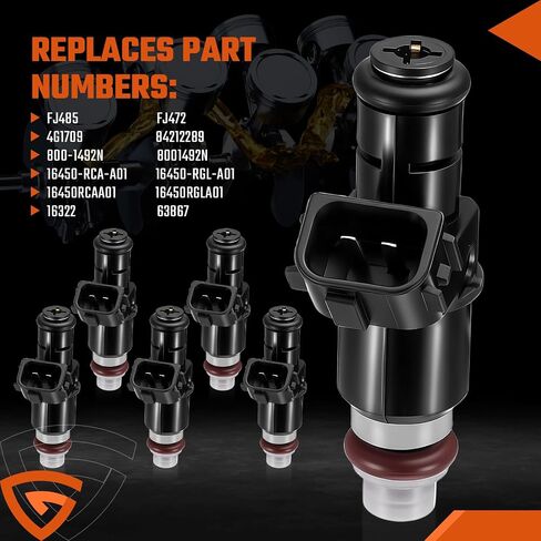 Fuel Injectors Fit For Honda: Accord 2003-2007/Odyssey 2005-2016/Pilot 2005-2011/Ridgeline 2006-2014, Fit For Acura: MDX/TL 2003-08, Fit For Saturn Vue 2004-2007, 3.0L/3.2L/3.5L, #16450RCAA01(6 Pcs) in Saudi Arabia