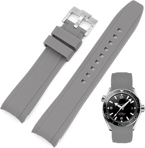 Silicone Watch Band Curved End No Gaps 18mm 19mm 20mm 21mm 22mm Waterproof Soft Durable Silicone Rubber Straps Universal Replacement Bands Strap for Men Women in Saudi Arabia