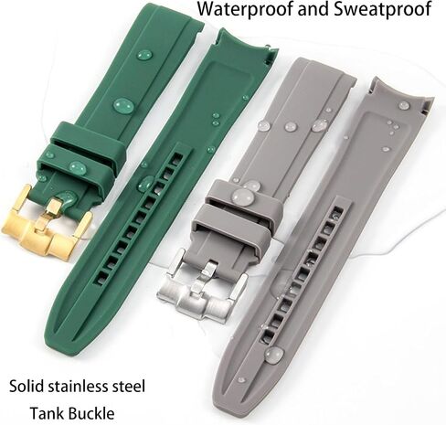 Silicone Watch Band Curved End No Gaps 18mm 19mm 20mm 21mm 22mm Waterproof Soft Durable Silicone Rubber Straps Universal Replacement Bands Strap for Men Women in Saudi Arabia