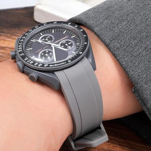Silicone Watch Band Curved End No Gaps 18mm 19mm 20mm 21mm 22mm Waterproof Soft Durable Silicone Rubber Straps Universal Replacement Bands Strap for Men Women in Saudi Arabia