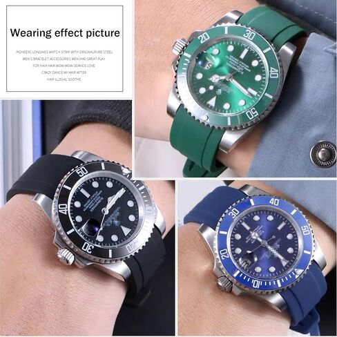 Silicone Watch Band Curved End No Gaps 18mm 19mm 20mm 21mm 22mm Waterproof Soft Durable Silicone Rubber Straps Universal Replacement Bands Strap for Men Women in Saudi Arabia