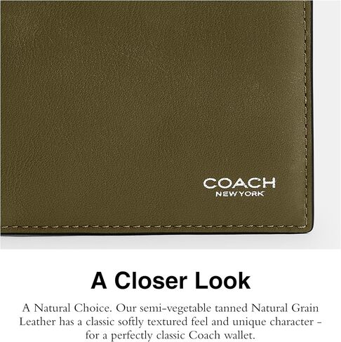 Coach Men's Bifold Card Case, Olive in Saudi Arabia