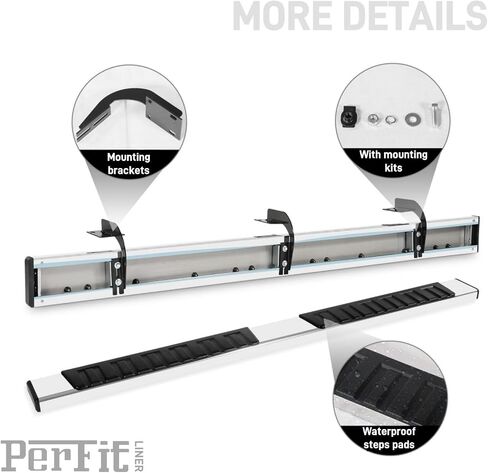 6 "لوحات تشغيل متوافقة مع 1999-2016 Ford F-250 F-350 F-450 F-550 Super Crew Cab-Side Step Rails Nerf Bars (المرآة الصلب غير القابل للصدأ ، للمركبات ذات 4 أبواب بالحجم الكامل ، Chrome) in Saudi Arabia