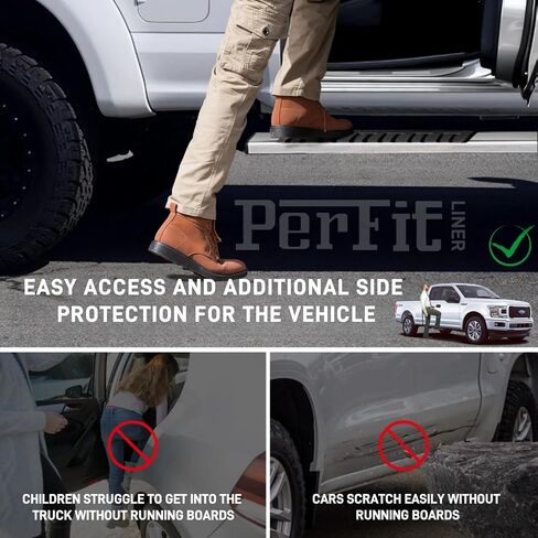 6 "لوحات تشغيل متوافقة مع 1999-2016 Ford F-250 F-350 F-450 F-550 Super Crew Cab-Side Step Rails Nerf Bars (المرآة الصلب غير القابل للصدأ ، للمركبات ذات 4 أبواب بالحجم الكامل ، Chrome) in Saudi Arabia