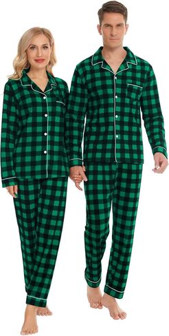 SWOMOG Matching Family Christmas Pajamas Set Long Sleeve Festival Party Pj Set Button-Down Sleepwear in Saudi Arabia