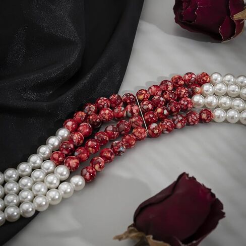 Dripping Vampire Necklace for Women Gothic Blood Pearl Choker Layered Bleeding Pearls Vampire Necklaces Halloween Dark Bridal Vampires Witch Party Jewelry Accessories in Saudi Arabia