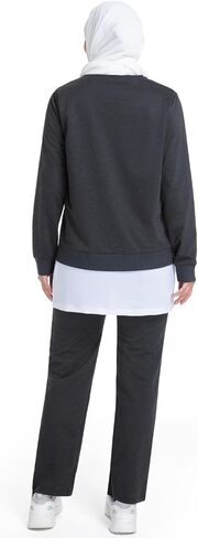 Muslim Women's Activewear Set Long Sleeve Athletic Top with Loose Pants Modest Workout Outfit for Gym in Saudi Arabia
