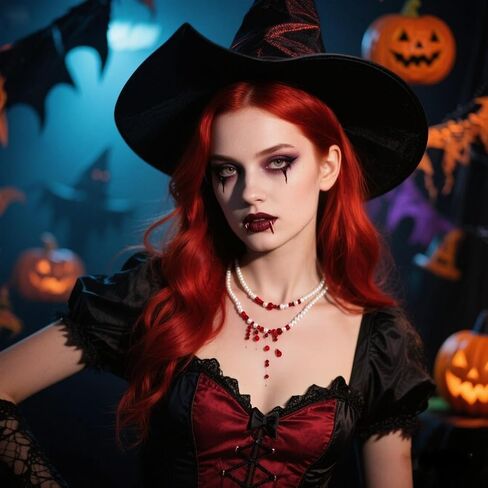 Dripping Vampire Necklace for Women Gothic Blood Pearl Choker Layered Bleeding Pearls Vampire Necklaces Halloween Dark Bridal Vampires Witch Party Jewelry Accessories in Saudi Arabia
