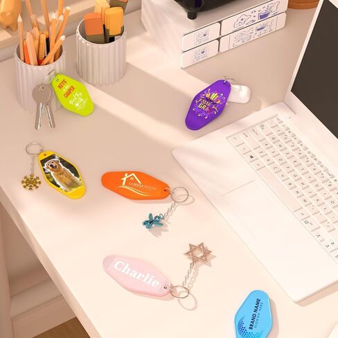 30 جهاز كمبيوتر شخصي مخصص فندق Motel Blastic Keychain ، Brinage Motel Keychain Brok مع شعار/نص ، علامات مفاتيح شخصية مخصصة in Kuwait