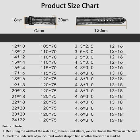 Leather Watch Bands 12mm to 24mm Handmade Genuine Calfskin Watch Strap,Quick Release Classic Business Embossed Alligator Crocodile Pattern Leather Replacement Band for Men Women in Saudi Arabia