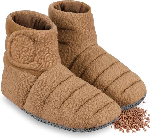REVIX Microwave Booties for Cold Feet & Discomfort Relief, Heated Slippers for Women & Men with Moist Heat Therapy, Microwavable Foot Warmers for Home & Bed Use, Adjustable Non-Slip Slippers, Navy L in Saudi Arabia