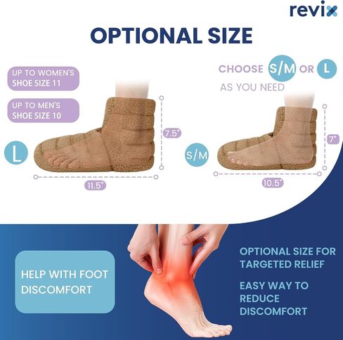 REVIX Microwave Booties for Cold Feet & Discomfort Relief, Heated Slippers for Women & Men with Moist Heat Therapy, Microwavable Foot Warmers for Home & Bed Use, Adjustable Non-Slip Slippers, Navy L in Saudi Arabia