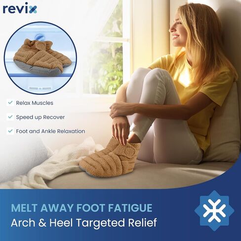 REVIX Microwave Booties for Cold Feet & Discomfort Relief, Heated Slippers for Women & Men with Moist Heat Therapy, Microwavable Foot Warmers for Home & Bed Use, Adjustable Non-Slip Slippers, Navy L in Saudi Arabia
