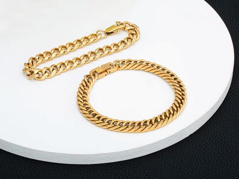 أساور من الفولاذ المقاوم للصدأ من Xiannvxi للرجال 2pcs سوار كوبي الصلب غير القابل للصدأ الفولا in Saudi Arabia