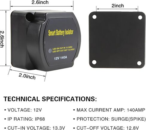 12v 140A Voltage Sensitive Relay Dual Smart Battery Isolator Protection VSR Split Charge for Car RV's Boat Camper Truck in Saudi Arabia