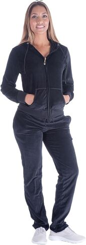Tanbridge Women's Velor Lightuits Light Lawging 2 قطعة للنساء بدلات مسار صالة Zip Lounge in Kuwait
