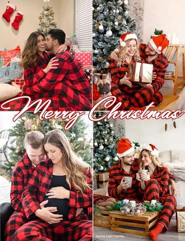 SWOMOG Matching Family Christmas Pajamas Set Long Sleeve Festival Party Pj Set Button-Down Sleepwear in Saudi Arabia
