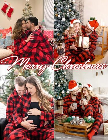 SWOMOG Matching Family Christmas Pajamas Set Long Sleeve Festival Party Pj Set Button-Down Sleepwear in Saudi Arabia