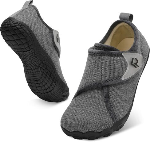 relxfeet Men's Slippers Wide Width Adjustable Orthopedic Diabetic House Shoes for Neuropathy Swollen Feet Relief Non-Slip Rubber Sole Indoor Outdoor in Saudi Arabia