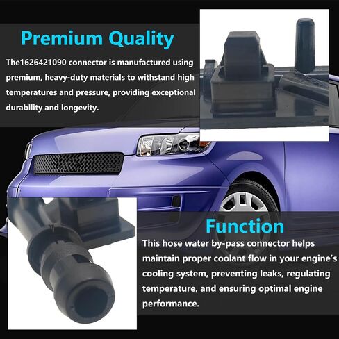 16264-21090 Automobile Water Pipe Joint, Hose Water By-Pass Connector, Compatible with Toyota Mark X, Corolla Rumion, Blade, Auris, Scion xB 2008-2015, 2.4L, Replace 1626421090 in Saudi Arabia