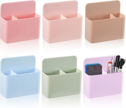 6 قطع حامل أقلام مغناطيسي للمسح الجاف، حامل أقلام مغناطيسي للسبورة البيضاء، منظم تخزين أقلام الرصاص المغناطيسية للمكتب، خزانة الثلاجة، الفصول الدراسية، الخزائن المعدنية (لون المعكرون) in Kuwait