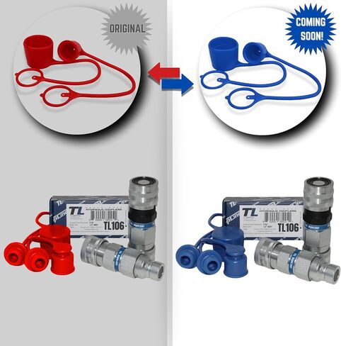 TL46 Flat Face to Ag style Quick Coupler Adapter Set 1/2" body size Coupling to Install Flat Face Connector on Skid Steer (ISO 16028 to ISO 5675) w/Dust Caps in Saudi Arabia