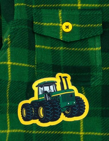 John Deere Tractor Plaid Flannel Shacket with Fleece Lining Toddler to Little Kid Sizes (3T - 7-8) in Saudi Arabia