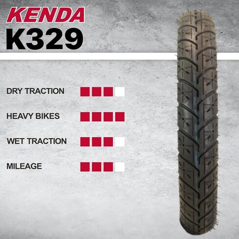 Kenda K329 120/90-10 56J Front/Rear Motorcycle Bias Tire - designed for scooter and moped enthusiasts, (120-90-10 56J) with Kenda Keychain in Saudi Arabia