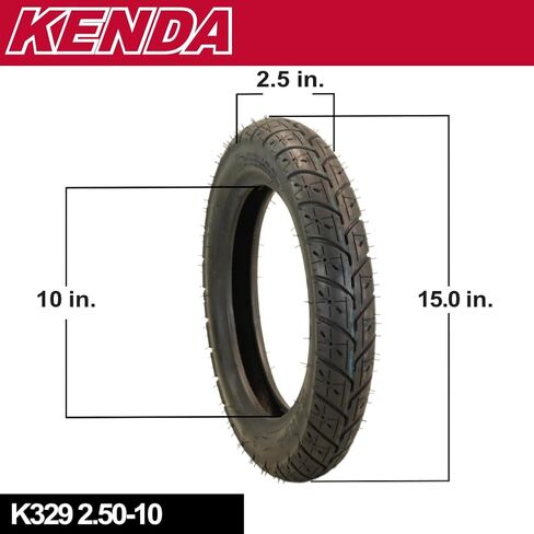 Kenda K329 120/90-10 56J Front/Rear Motorcycle Bias Tire - designed for scooter and moped enthusiasts, (120-90-10 56J) with Kenda Keychain in Saudi Arabia