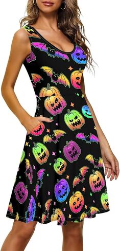 Casual Sleeveless A-Line Dresses for Women Tank Top Dress with Pockets XS - 4XL in Kuwait