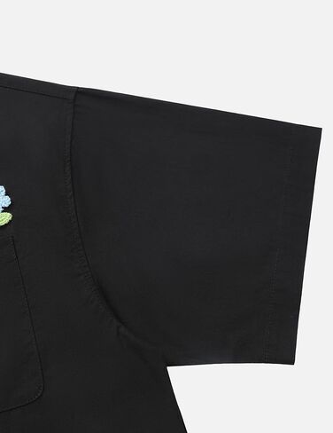 Aelfric Eden Men's Button أسفل القمصان المصنوعة يدويًا الأزهار القصيرة الأكمام القميص على Graffiti Necktie قمصان شاطئ الصيف in Kuwait