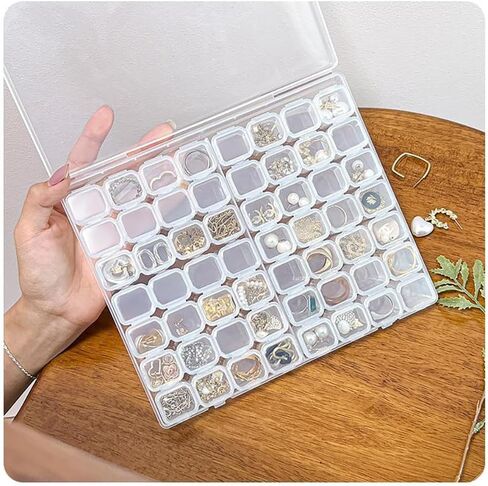 1 Pcs Large Capacity 56 Compartments Clear Jewellery Storage Box in Saudi Arabia