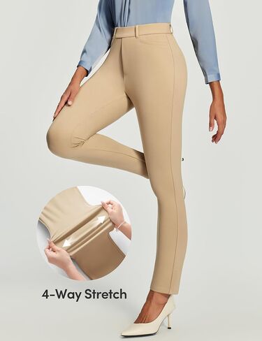 IUGA Stretchy Work Pants Women Pull On Skinny Dress Pants Women Slim Fit Office Teacher Business Casual Outfits with Pockets in Saudi Arabia