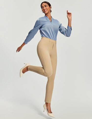 IUGA Stretchy Work Pants Women Pull On Skinny Dress Pants Women Slim Fit Office Teacher Business Casual Outfits with Pockets in Saudi Arabia