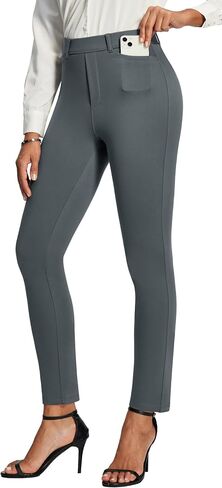IUGA Stretchy Work Pants Women Pull On Skinny Dress Pants Women Slim Fit Office Teacher Business Casual Outfits with Pockets in Saudi Arabia