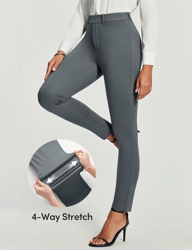 IUGA Stretchy Work Pants Women Pull On Skinny Dress Pants Women Slim Fit Office Teacher Business Casual Outfits with Pockets in Saudi Arabia