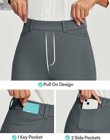 IUGA Stretchy Work Pants Women Pull On Skinny Dress Pants Women Slim Fit Office Teacher Business Casual Outfits with Pockets in Saudi Arabia