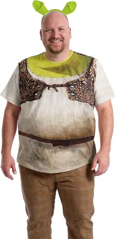 Wyanto Halloween Costume Men's Green Ogre Halloween Costume Funny Adult Monster Cosplay Outfit Green Headband 2Pcs in Saudi Arabia