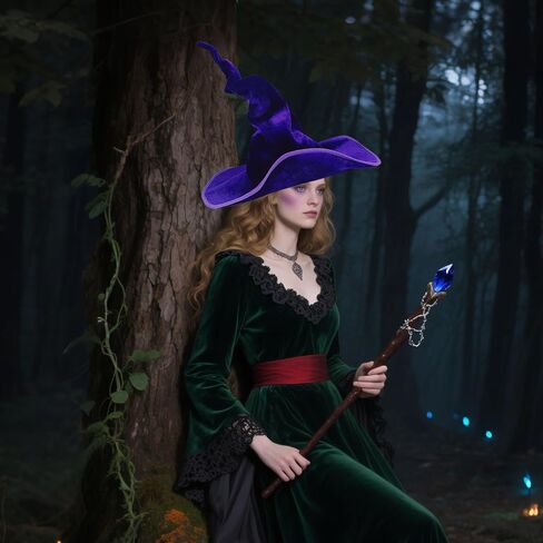 Halloween Wide Brim Witch Twist Hat Decoration for Women Adult Masquerade Cosolay Party Costume Accessory in Saudi Arabia