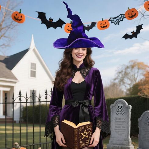 Halloween Wide Brim Witch Twist Hat Decoration for Women Adult Masquerade Cosolay Party Costume Accessory in Saudi Arabia