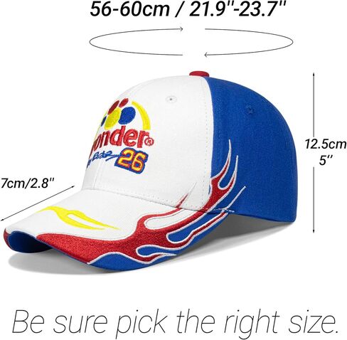 Talladega Nights Ricky Bobby Hat للرجال للنساء البالغين ، أزياء عيد الهالوين Wonder Bread Cap in Saudi Arabia