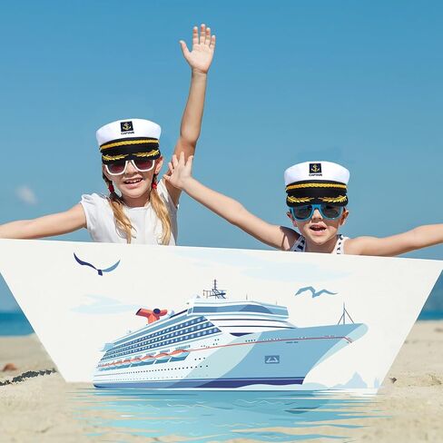 Captain Hat Sailor Skipper Cap - ملحق أزياء الأسلوب المارينز القابل للتعديل للرجال والنساء والمراهقين - مثالي لحفلات هالوين للتنكر على اليخت أو القارب! in Saudi Arabia