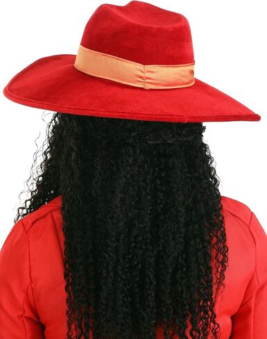 Carmen Sandiego Costume Hat - Velvet Finish مع شريط مرن وسلك ، مرخص رسميًا in Saudi Arabia